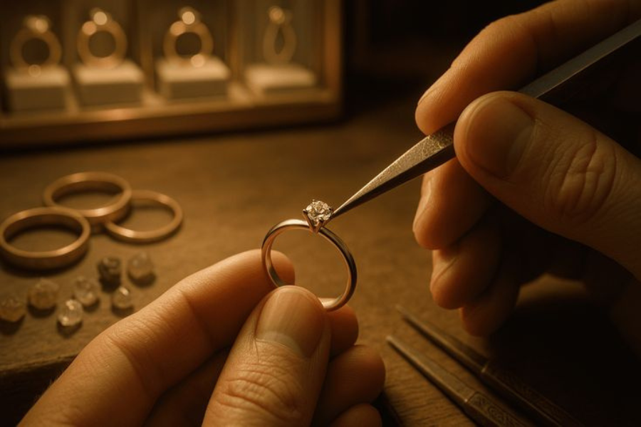 periksa cap kadar dan kode di perhiasan